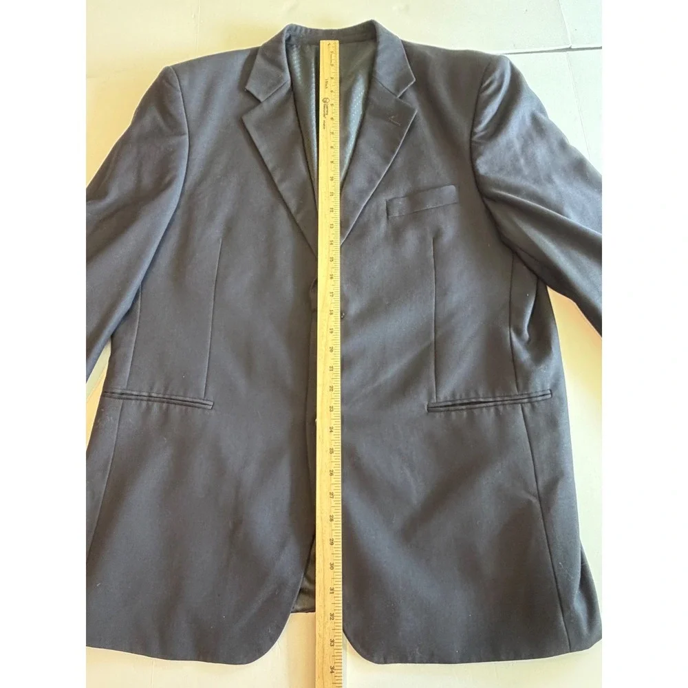 Ambassador Shop Mens Navy Blue Two Button Blazer Sport Coat Double Vent 46R‎